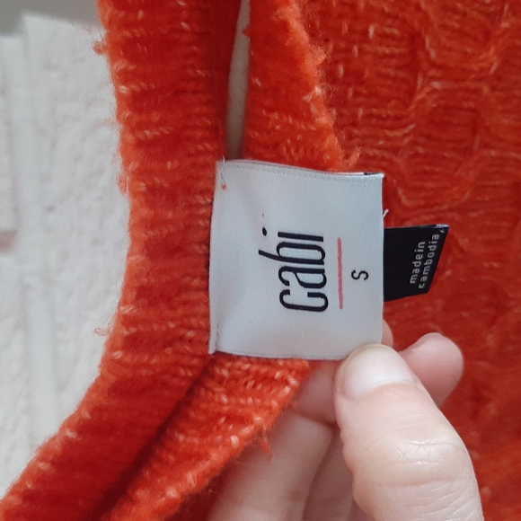 Women's Oversized Bright Orange Cabi sweater Size S - Picture 3 of 5